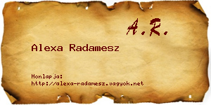 Alexa Radamesz névjegykártya